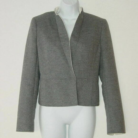 New AKRIS Grigio Grey Double Layer Wool Angora Jacket 14 - Picture 2 of 8